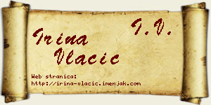 Irina Vlačić vizit kartica